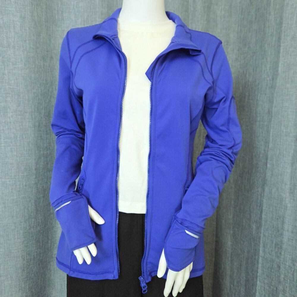 Joia NYC Performance Wear Purplish Blue Full Zip Jacket Activewear Women’s S